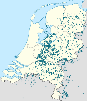 Map of Netherlands with markings for the individual supporters