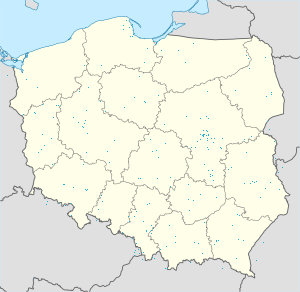 Mapa mesta Poľsko so značkami pre jednotlivých podporovateľov
