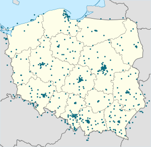 Mapa Polska z oznaczeniami poszczególnych kibiców