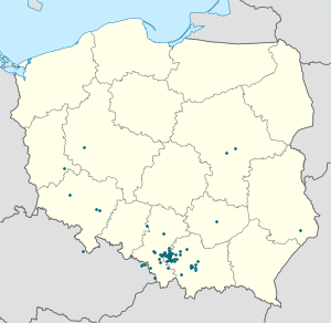 Map of Jaworzno with markings for the individual supporters