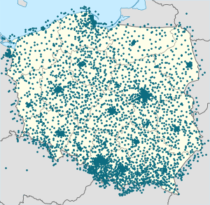 Map of Poland with markings for the individual supporters