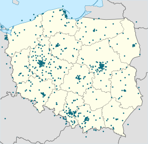 Map of Poznań with markings for the individual supporters