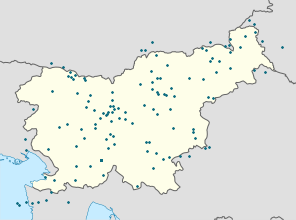 Carte de Slovénie avec des marqueurs pour chaque supporter
