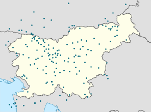 Mapa města Gorenjský region se značkami pro každého podporovatele 