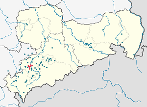 Carte des Zwickau avec des marqueurs pour chaque supporter